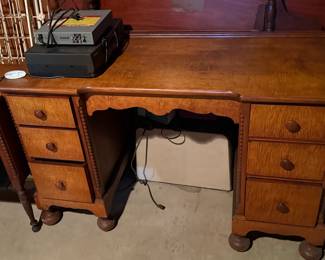 Double Pedestal Wood Desk