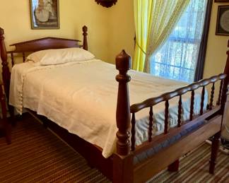 Full Size Turned Wood Bed