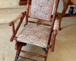 Platform Rocking Chair and Footstool 