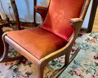 Rocker with Velvet Upholstery 