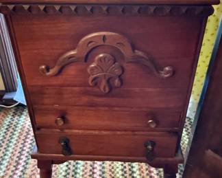 Wood Storage Cabinet with Sewing Notions - Sewing Box