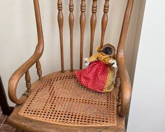 Wood Chair with Cane Seat