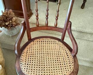 Wood Chair with Cane Seat
