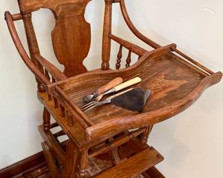 Antique Collapsible Highchair / Rocker