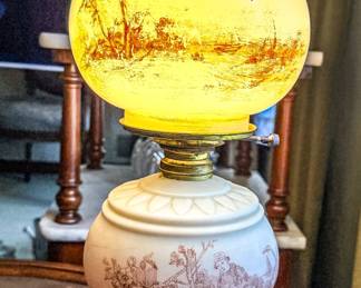 Double Globe Hurricane Style Table Lamp