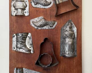 Chocolate Molds Mounted on Wood