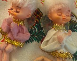 Vintage Christmas elves and santa