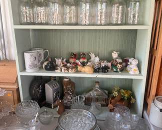 Vintage glassware, mason jars