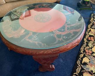 Vintage Asian coffee table with mother of pearl inlay