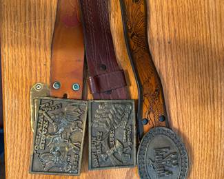 Souix brass belt buckles