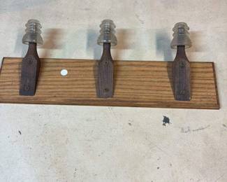 Upcycled Glass Insulator Coat Rack