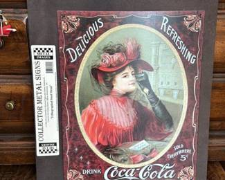 Coca-Cola "Delicious" collector Metal Sign