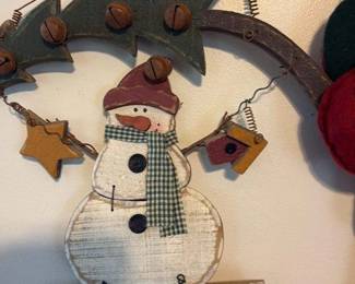 Wooden Snowman Christmas Wall Decor