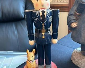 Police Officer Nutcracker with Dog