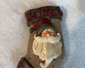 Vintage Santa Claus Christmas Stocking Figurine