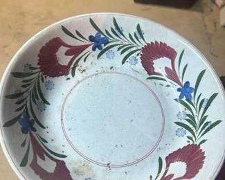 Vintage Floral Patterned Ceramic Plate