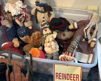 collection of primitive christmas decorations