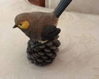 Bird on a Pinecone Figurine