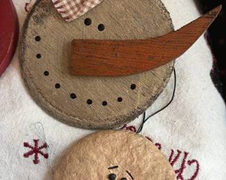 Handmade Snowman Ornament Set