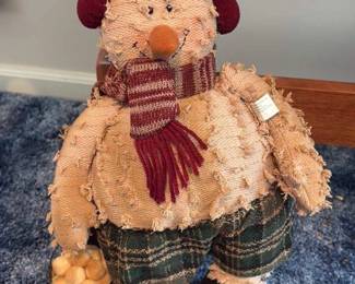 Primitive Snowman Figurine