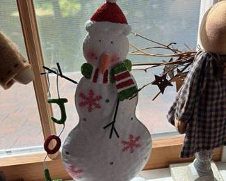 Glittered Snowman Christmas Decoration