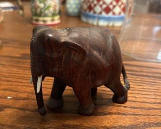 Vintage Wooden Elephant Figurine