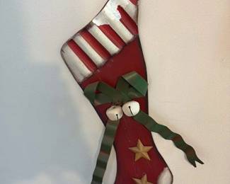 Primitive Christmas stocking wall hanger