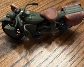 Vintage Military Motorcycle Toy