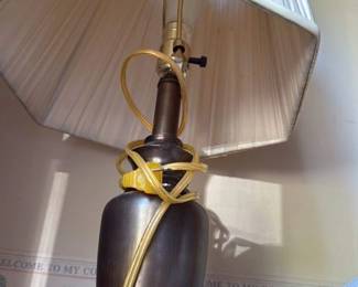 Vintage floor lamp with pleated Shade