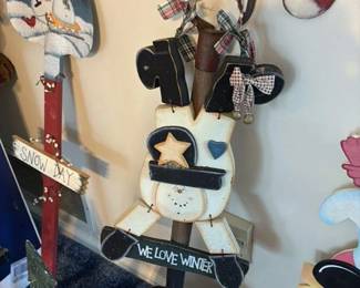 wooden snowman christmas decorations