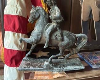 Bronze Sculpture of a Cowboy on a Horse