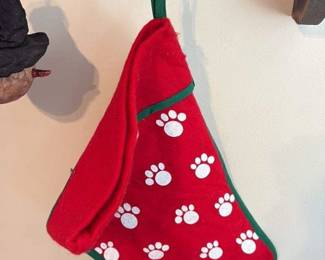Christmas Stocking with Paw Prints