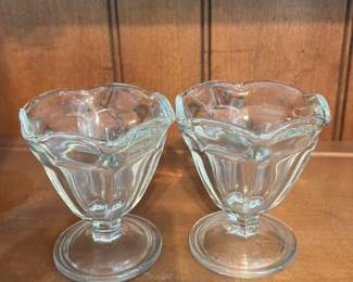 Vintage Glass Ice Cream Sundae Dishes