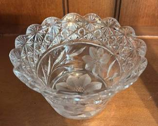 Crystal Bowl with Floral Etching