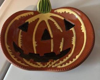 Ceramic Jack o' Lantern Dish
