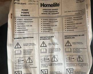 Homelite AP125 Water Pump