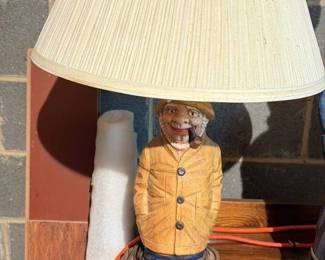 Vintage Fisherman Figurine Lamp