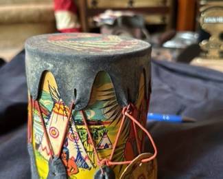 Vintage Tin Litho Drum Toy