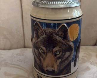 Gray-Wolf "Endangered Species" Ceramic Stein