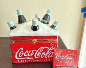 Coca-Cola Hinged Cooler Box with Jars
