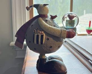 Jim Shore Snowman Figurine with Snow Globe