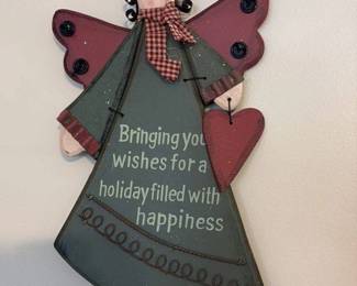 wooden angel holiday decoration
