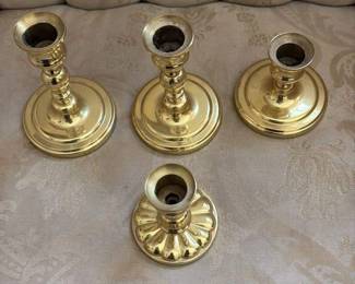 Set of 3 Brass Candlesticks