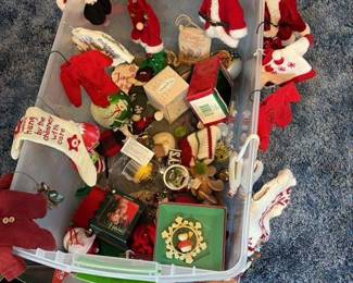 assorted Christmas ornaments and decorations