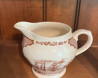 Brown Transferware Pitcher