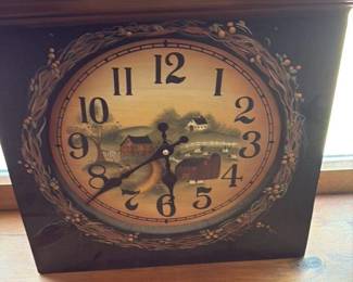 Grandfather Clock with Farm Scene Dial