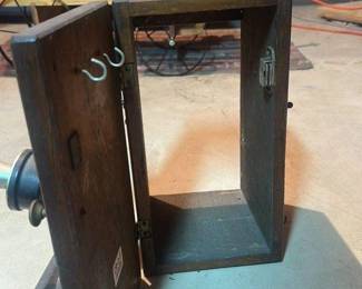 Antique Oak Wall Mount Telephone