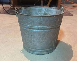 Vintage Galvanized Metal Pail