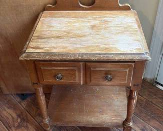 Vintage Wooden Side Table with Drawer