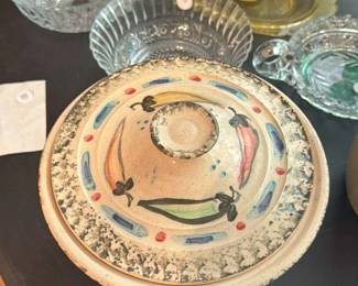 Vintage Ceramic Casserole Dish with Chili Pepper Design